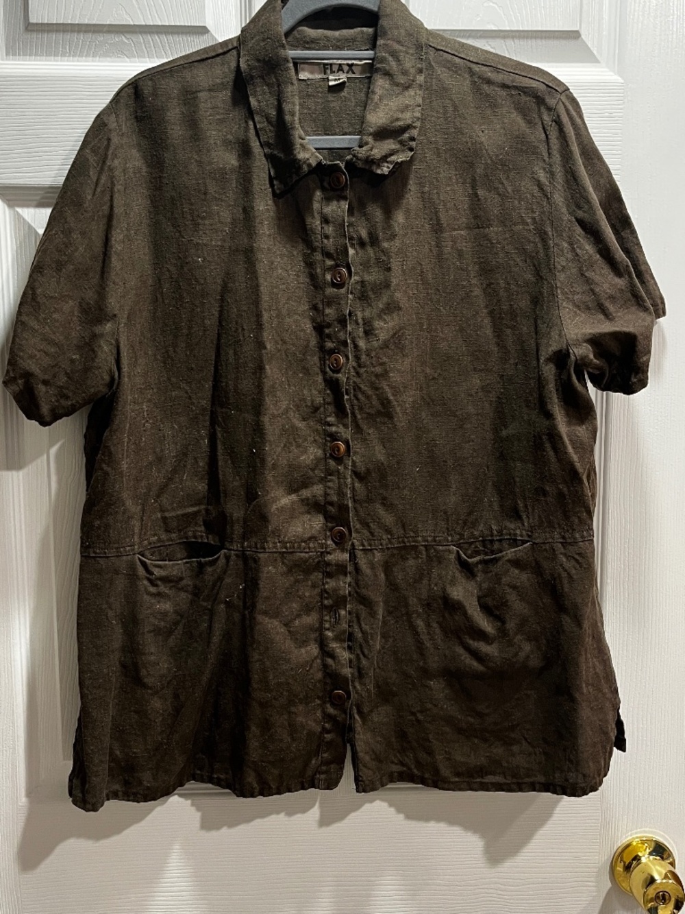 FLAX 100% Linen Short Sleeve Button Down